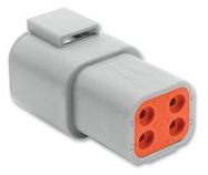 CONNECTOR HOUSING, RCPT, 4 WAY, PLASTIC