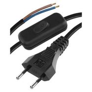 Power Cord PVC 2× 0,75mm2 with switch, 2m, black, EMOS