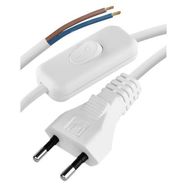 Power Cord PVC 2× 0,75mm2 with switch, 3m, white, EMOS