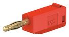 2MM BANANA PLUG, STACKABLE, CABLE MOUNT, SOLDER, 10 A, 60 VDC, RED