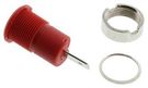 4MM BANANA JACK, PANEL MOUNT, 24 A, 1 KV, NICKEL PLATED CONTACTS, RED