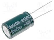 Capacitor: electrolytic; low ESR; THT; 1000uF; 35VDC; Ø12.5x20mm SAMXON