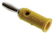 BANANA PLUG, STACKABLE, 15A, SCREW, YEL