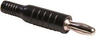 BANANA PLUG, 15A, CRIMP/SOLDER, BLACK