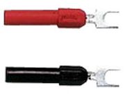 ADAPTOR, SPADE LUG-BANANA JACK, RED/BLK