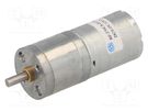 Motor: DC; with gearbox; LP; 6VDC; 2.2A; Shaft: D spring; 25rpm POLOLU