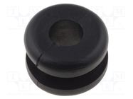 Grommet; Ømount.hole: 6.4mm; Øhole: 4mm; PVC; black; -30÷60°C HELLERMANNTYTON
