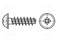 Screw; for plastic; 4x8; Head: button; Pozidriv; PZ2; zinc; BN 20092 BOSSARD