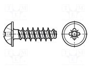 Screw; for plastic; 2.5x16; Head: button; Pozidriv; PZ2; zinc BOSSARD