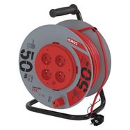 PVC Extension Cord Reel, fixed core – 4 sockets, 50m, 1.5mm2, EMOS