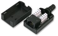 INLINE SOCKET, RJ45, 8P8C, CAT6, BLACK