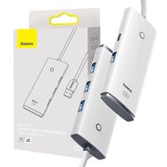 Baseus Lite Series Hub 4in1 USB to 4x USB 3.0, 25cm (White), Baseus