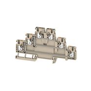 Multi-tier modular terminal, PUSH IN, 2.5 mm², 800 V, 24 A, Number of levels: 3, dark beige, orange Weidmuller