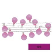 LED cherry light chain – 2.5 cm balls, 4 m, outdoor and indoor, pink, timer, EMOS