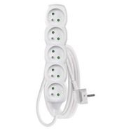 Extension Cord 3 m / 5 sockets / white / PVC / 1 mm2, EMOS