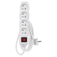 Extension Cord 2 m / 4 sockets / switch / white / PVC / 1 mm2, EMOS