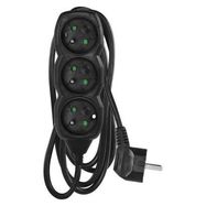 Extension Cord 1.5 m / 3 sockets / black / PVC / 1 mm2, EMOS