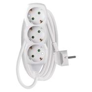 Extension Cord 2 m / 3 sockets / white / PVC / 1 mm2, EMOS