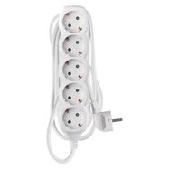 Extension Cord 3 m / 5 sockets / white / PVC / 1.5 mm2, EMOS