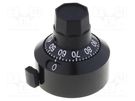 Precise knob; with counting dial; Shaft d: 6.35mm; Ø22.2x22mm BOURNS