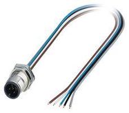 SENSOR CORD, 5P, M12 PLUG-FREE END, 0.5M