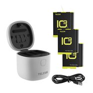 3-slot waterproof charger Telesin Allin box for GoPro Hero 9 / Hero 10 + 3 batteries (GP-BTR-906-GY-B), Telesin