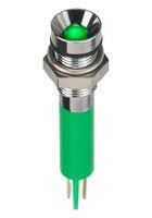 LED INDICATOR, PANEL, 6MM, GREEN, 24VDC