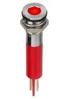 LED INDICATOR, PANEL, 8MM, RED, 220VAC