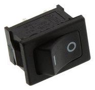 ROCKER SWITCH, SPST, BLACK, PANEL