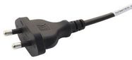 POWER CORD, IND PLUG-FREE END, 2M, 6A