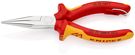 KNIPEX 25 06 160 T Snipe Nose Side Cutting Pliers (Radio Pliers) insulated with multi-component grips, VDE-tested with integrated insulated tether attachment point for a tool tether chrome-plated 160 mm