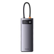 Hub 7in1 Baseus Metal Gleam Series, USB-C to 3x USB 3.0 + 2x HDMI + USB-C PD + Ethernet RJ45, Baseus