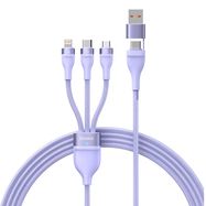 3in1 USB cable Baseus Flash Series 2, USB-C + micro USB + Lightning, 100W, 1.2m (purple), Baseus