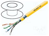 Wire; F/UTP,HELUKAT® 155; 4x2x24AWG; 5e; solid; Cu; PVC; yellow HELUKABEL