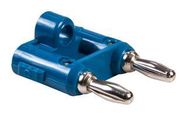 DOUBLE BANANA PLUG, 15A, SCREW, BLUE