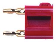 DOUBLE BANANA PLUG, 5A, SCREW, RED