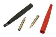 BANANA JACK, 15A, CRIMP/SOLDER, BLK/RED