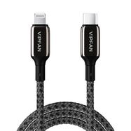 USB-C to Lightning Cable VFAN P03 1,5m, Power Delivery (black), Vipfan