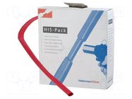 Heat shrink sleeve; 3: 1; 12mm; L: 5m; red; reel; Wall thick: 850um HELLERMANNTYTON
