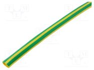 Heat shrink sleeve; glueless; 3: 1; 6mm; L: 5m; yellow-green HELLERMANNTYTON