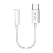 Cable Vipfan L08 USB-C to mini jack 3.5mm AUX, 10cm (white), Vipfan