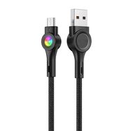 USB to Micro USB cable VFAN Colorful X08, 3A, 1.2m (black), Vipfan