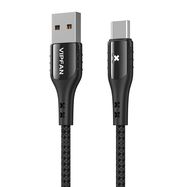 USB to USB-C cable VFAN Colorful X13, 3A, 1.2m (black), Vipfan