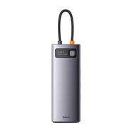Hub 9in1 Baseus Metal Gleam Series, USB-C to 2x USB 3.0 + 2x HDMI + USB 2.0 + USB-C PD + Ethernet RJ45 + microSD/SD, Baseus