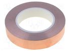 Tape: electrically conductive; W: 25mm; L: 33m; Thk: 0.075mm; copper H-OLD