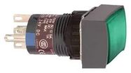 PB SWITCH, ILLUM, SPDT, 1.5A, GREEN