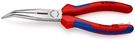 KNIPEX 26 22 200 T Snipe Nose Side Cutting Pliers (Stork Beak Pliers) with multi-component grips, with integrated tether attachment point for a tool tether black atramentized 200 mm