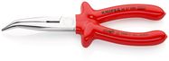 KNIPEX 26 27 200 Snipe Nose Side Cutting Pliers (Stork Beak Pliers) with dipped insulation, VDE-tested chrome-plated 200 mm