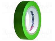Tape: electrical insulating; W: 15mm; L: 10m; Thk: 0.15mm; green HELLERMANNTYTON