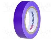 Tape: electrical insulating; W: 15mm; L: 10m; Thk: 0.15mm; violet HELLERMANNTYTON